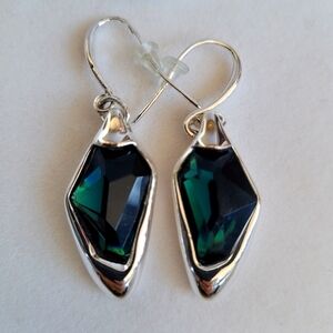 Robert Lee Morris Soho Chunky Modern Silver Drop Dangle Earrings
